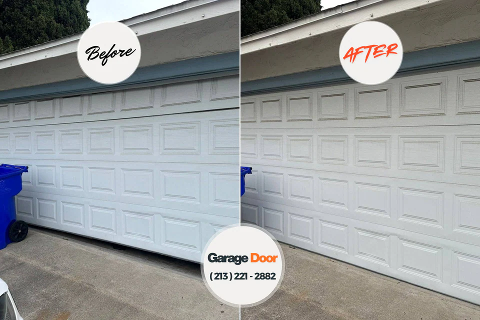 Before and after: garage door repair Shaw Heights, CO